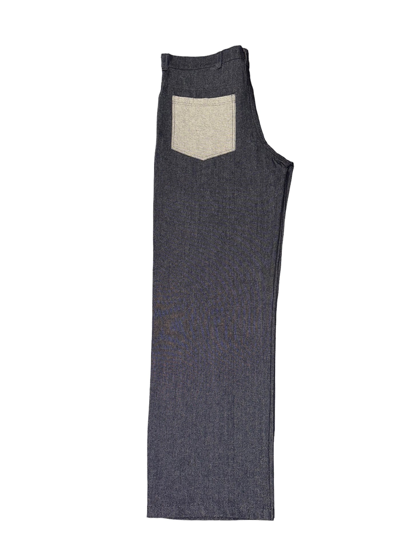 (E) "L'inversé" Jean coupe droite à poche inversé