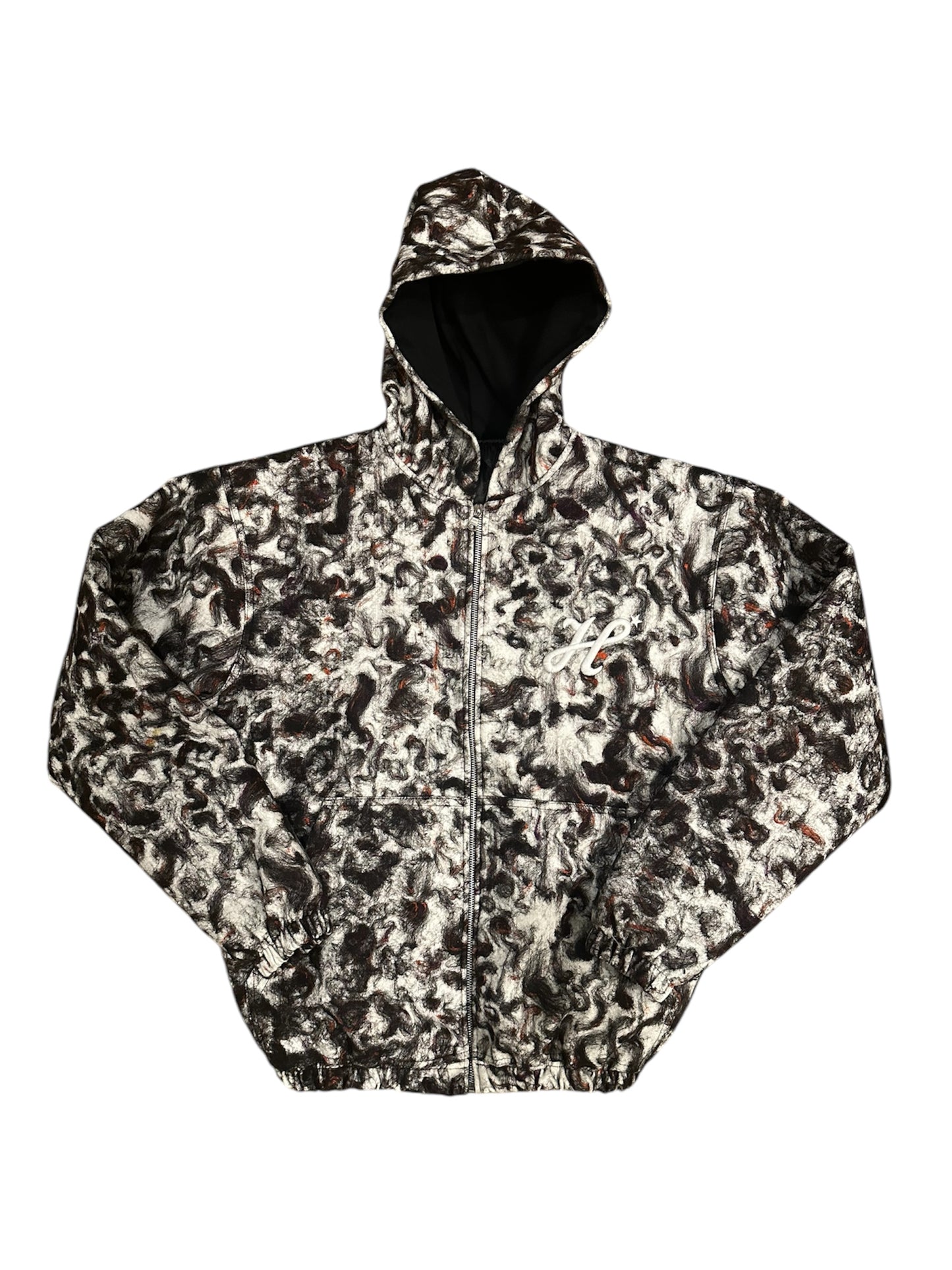 veste zipé a capuche avec doublure matelassé.