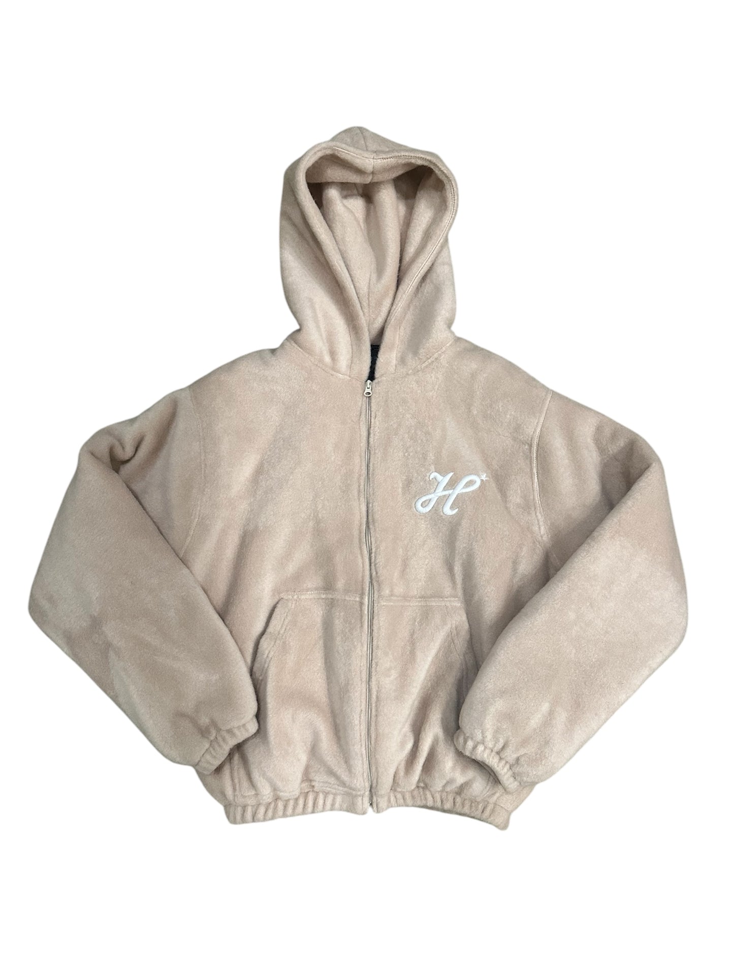veste zipé a capuche avec doublure matelassé.