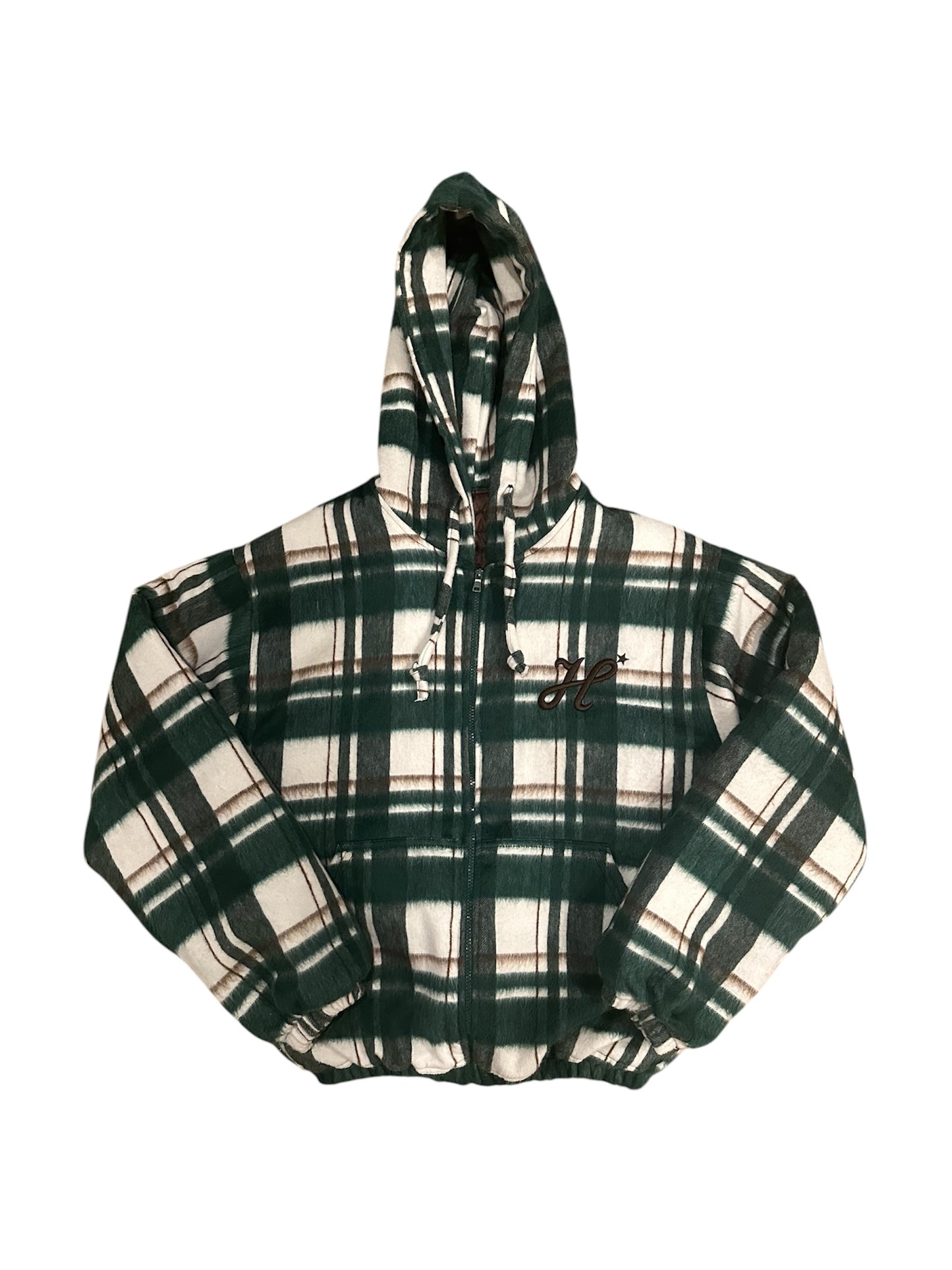 veste zipé a capuche avec doublure matelassé.