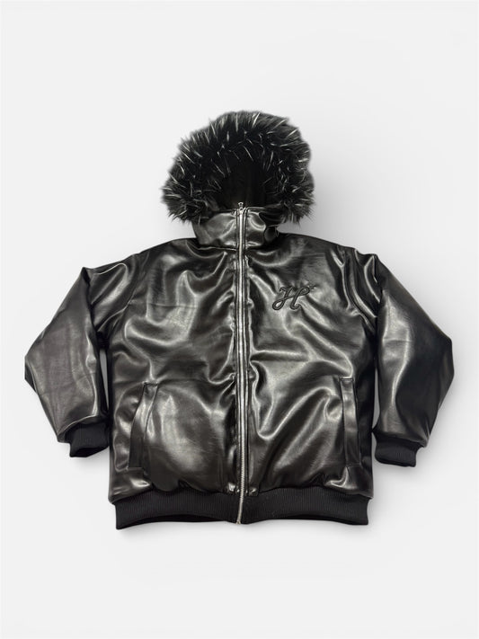 Editions limitées : veste zipé en simili cuir avec doublure matelassé.